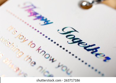Card with hologram foil text. - Shutterstock ID 263717186