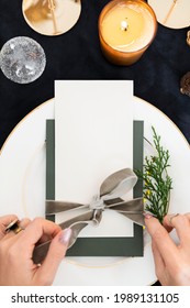 Card on a dining table mockup