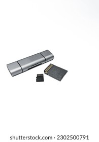 card reader for data transfer.  isolated on white background.