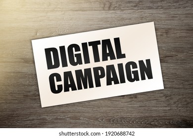 Card With Text Digital Campaign In The Wooden Background. Business Online Concept.