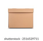 Cardboard box isolated on a white background.