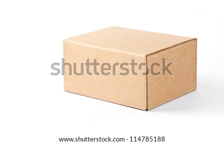 Cardboard Box isolated on a White background with clipping path