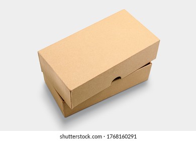 Cardboard Box Mockup Template On White Stock Photo 1768160291