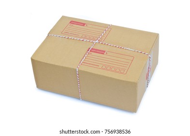 Cardboard Box Package Parcel Isolated On White With Working Path