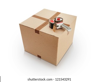 Cardboard Box And Packing Tape