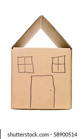 Cardboard Box painted as a house