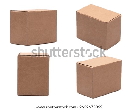 Cardboard boxes in different angles, perfect for packaging and delivery close up photo macro view wooden box on white background storage boxes boxes for packaging