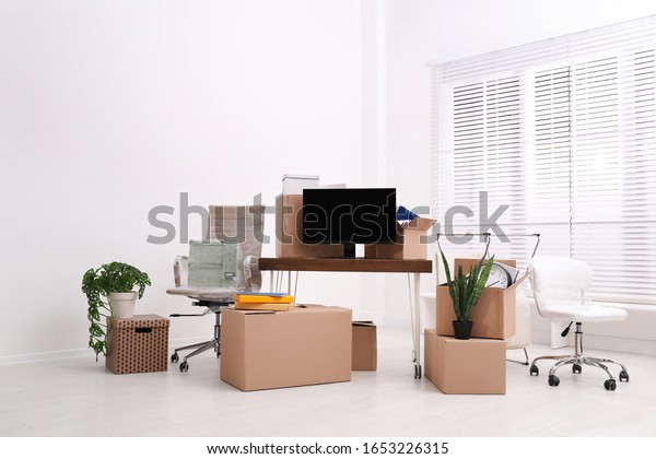 Cardboard Boxes Packed Belongings Office Moving Stock Photo (Edit Now ...