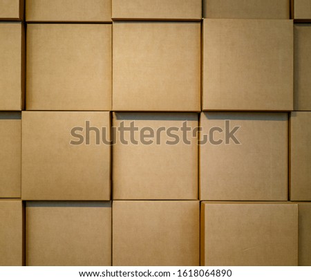Cardboard boxes stacked in a pile. Background Texture