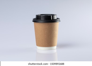 Cardboard coffee cup with lids. 