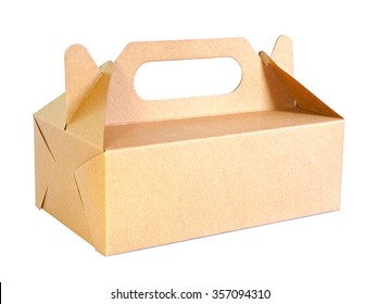 Cardboard Food Box Isolated On White Background