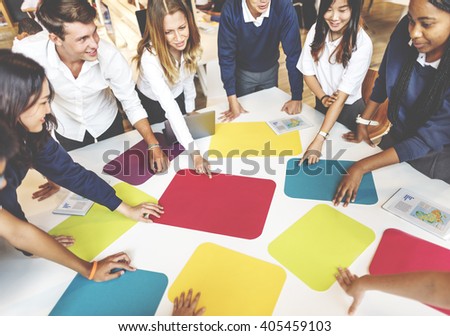 Cardboard Group Study Classroom Acdemic Team Concept