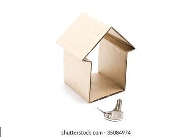 Cardboard House And Key