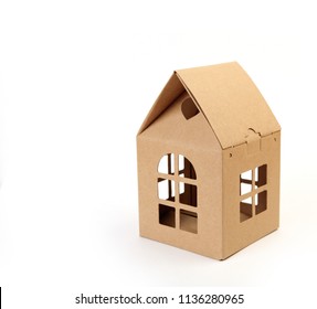 cardboard house on a white background