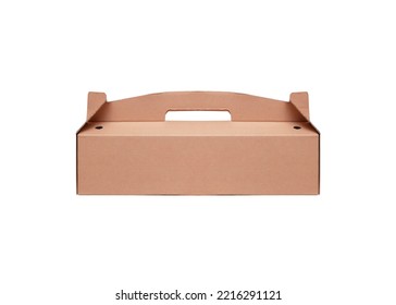 Cardboard Takeaway Food Box On Isolated White Background