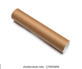 Cardboard Tube Isolated On White Background