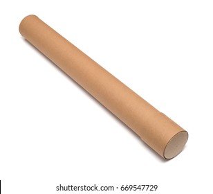 Cardboard Tube Isolated On White Background