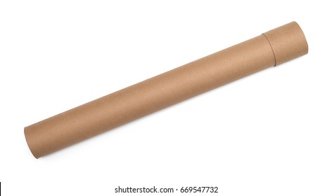 Cardboard Tube Isolated On White Background