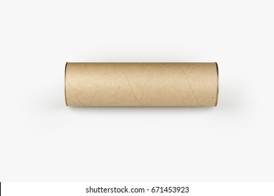 Cardboard Tube Isolated On White Background