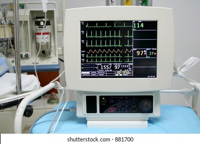 Cardiac Monitor Displaying Patient's Ekg Tracing