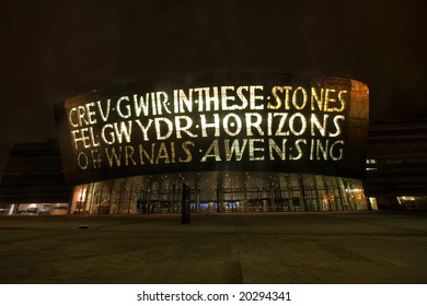 Cardiff Bay Millenium  Centre With Its Copper Roof In Roald Dahl Plas