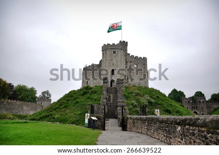 Cardiff castle in Wales 
