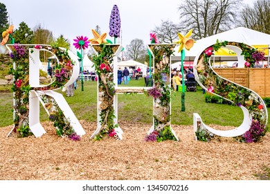 Cardiff, UK. April 2018. Royal Horticultural Society Show, Bute Park, Cardiff.