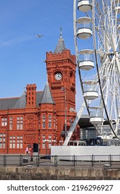 Cardiff, United Kingdom - 11.08.2022: The Pierhead Of Cardiff, A Grade One Listed Building, Originally Built As Offices For The Bute Docks Company