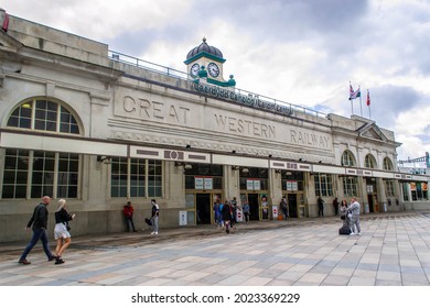 CARDIFF, WALES - 7 August 2021: Cardiff Central Railway Station