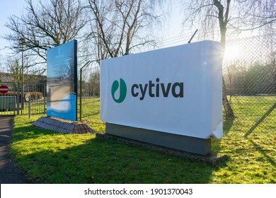 Cardiff, Wales, UK - 01.23.2021: Outside the entrance of a Cytiva factory.