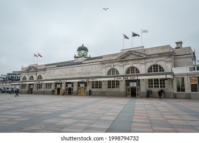 Cardiff, Wales, UK - 6.20.2021: Cardiff Central Railway Station