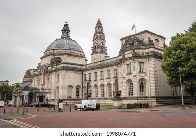 Cardiff, Wales, UK - 6.20.2021: City Hall, A Civic Building In Cathays Park