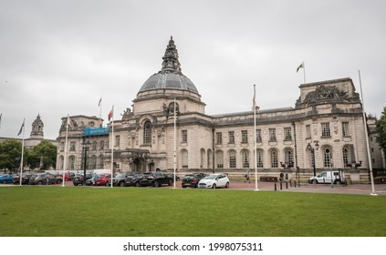 Cardiff, Wales, UK - 6.20.2021: City Hall, A Civic Building In Cathays Park