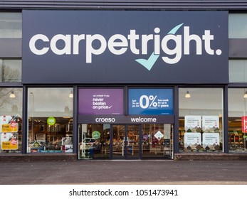 Cardiff, Wales, UK – March 21, 2018: Carpetright retail stores just outside the town centre