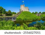 Cardiff, Wales, UK: Medieval Cardiff Castle, a motte and bailey castle in the old town of Cardiff