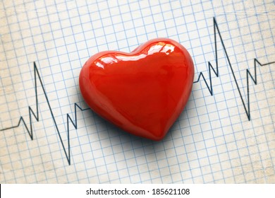 Cardiogram pulse trace and heart concept for cardiovascular medical exam