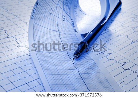 cardiogram and technical pen