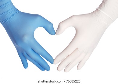 cardiologist in blue and white gloves saving life of all his patients