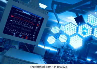 Cardiomonitoring of patient in operating room in hospital - Powered by Shutterstock