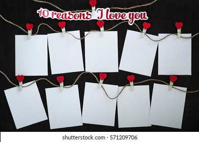 Cards 10 Reasons I Love You On Wooden Board