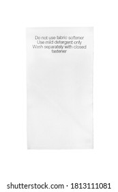 Care Clothing Label Isolated Over White