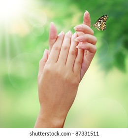 Care nature with your beautiful hands in the world