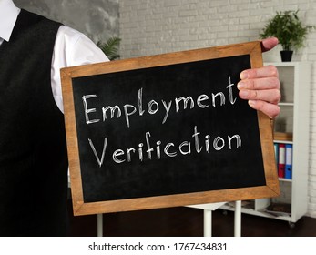 Career Concept About Employment Verification With Inscription On The Piece Of Paper.