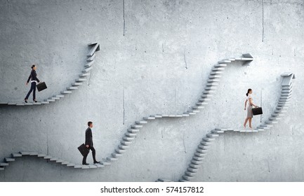 Up the career ladder . Mixed media - Shutterstock ID 574157812