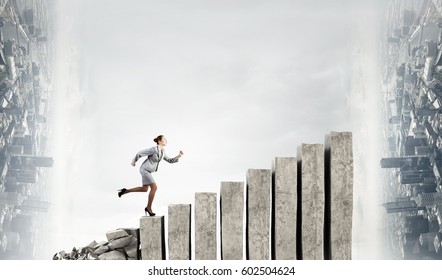 Up the career ladder . Mixed media . Mixed media - Shutterstock ID 602504624