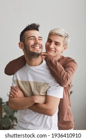 Carefree Gay Couple at Home