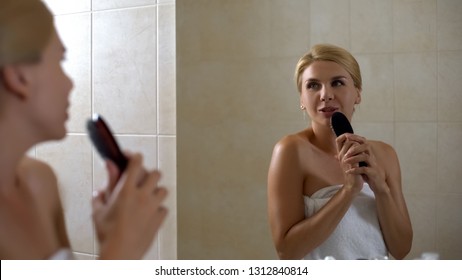 Carefree Woman Singing With Hairbrush Like With Microphone, Shattered Dreams