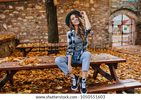 Similar – Image, Stock Photo on the yellow bench