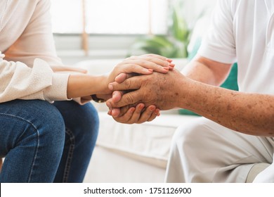 Caregiver Psychologist Console Asian Senior People For Mental Health