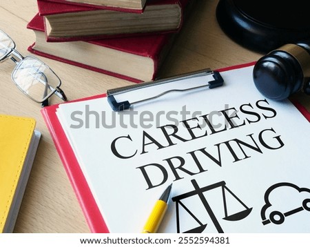 Careless driving is shown using the text